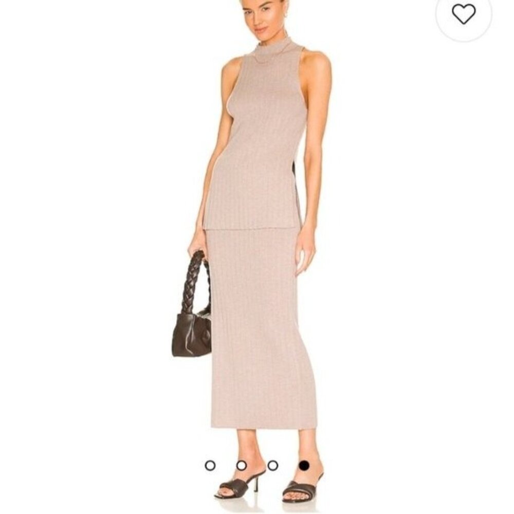 Weekend Stories Saskia Pleated Rib Top in Tan